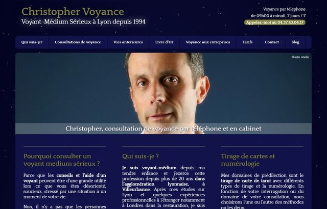 Page d'accueil de christophervoyance.com