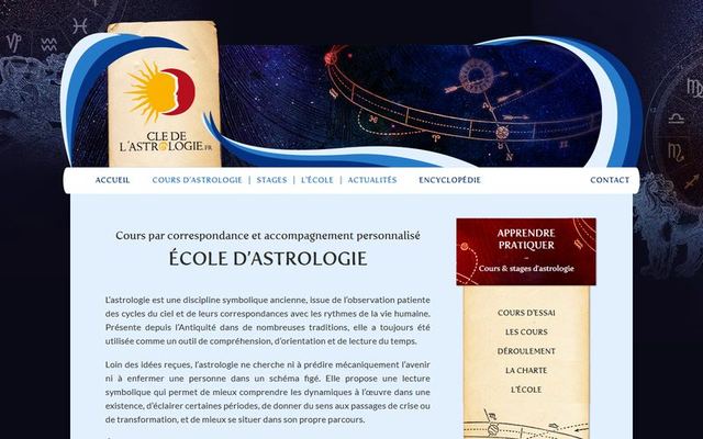 Page d'accueil d'ecole-astrologie.com