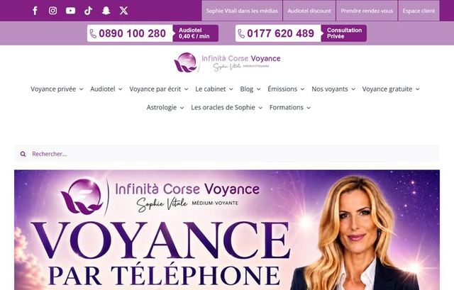 Page d'accueil d'infinita-corse-voyance.com