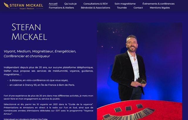 Page d'accueil de stefanmickaelvoyantmedium.com