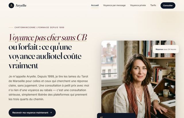 Page d'accueil de voyance-aryelle.com